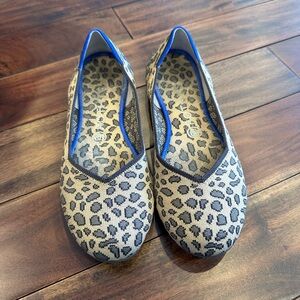 Rothy's The Flat Spotted Leopard Ballet Flats Shoes Women's 8.5 like new